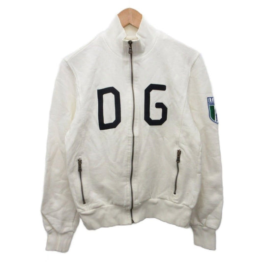 Dolce & Gabbana Truck Jacket Zip Up Hoodie Sweatshirt Logo Patch Italy White 48