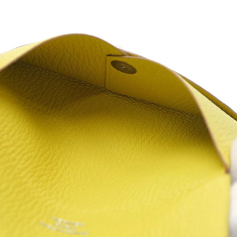Hermes Calvi Card Case Yellow