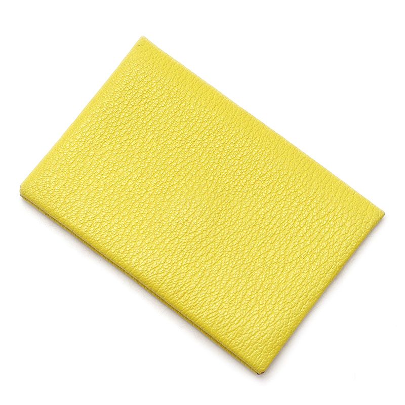 Hermes Calvi Card Case Yellow