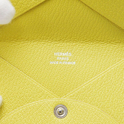 Hermes Calvi Card Case Yellow
