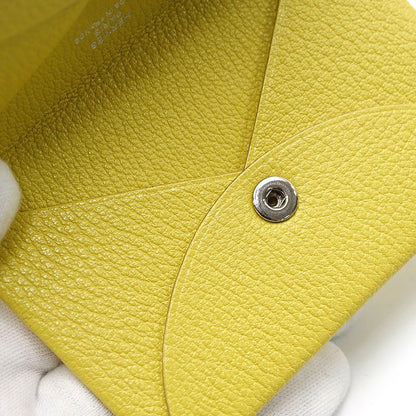 Hermes Calvi Card Case Yellow