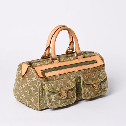 Louis Vuitton Handbag Denim Neo Speedy Monogram Khaki Gold — view 3