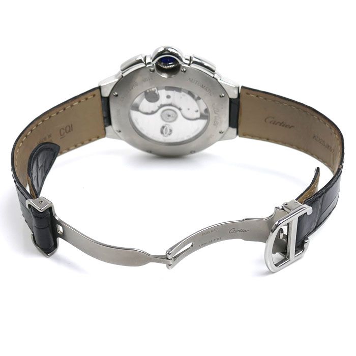 Cartier Baron Blue Chronograph Watch Automatic — view 4