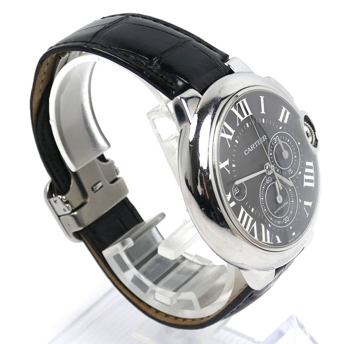 Cartier Baron Blue Chronograph Watch Automatic — view 3
