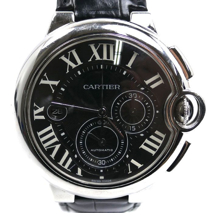 Cartier Baron Blue Chronograph Watch Automatic