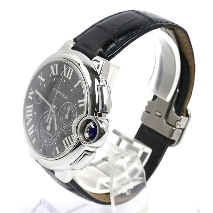 Cartier Baron Blue Chronograph Watch Automatic — view 2
