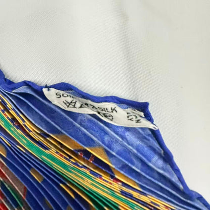 Hermes Pleats Scarf Silk Astres Et Soleils Celestial Bodies and Sun Navy — view 7