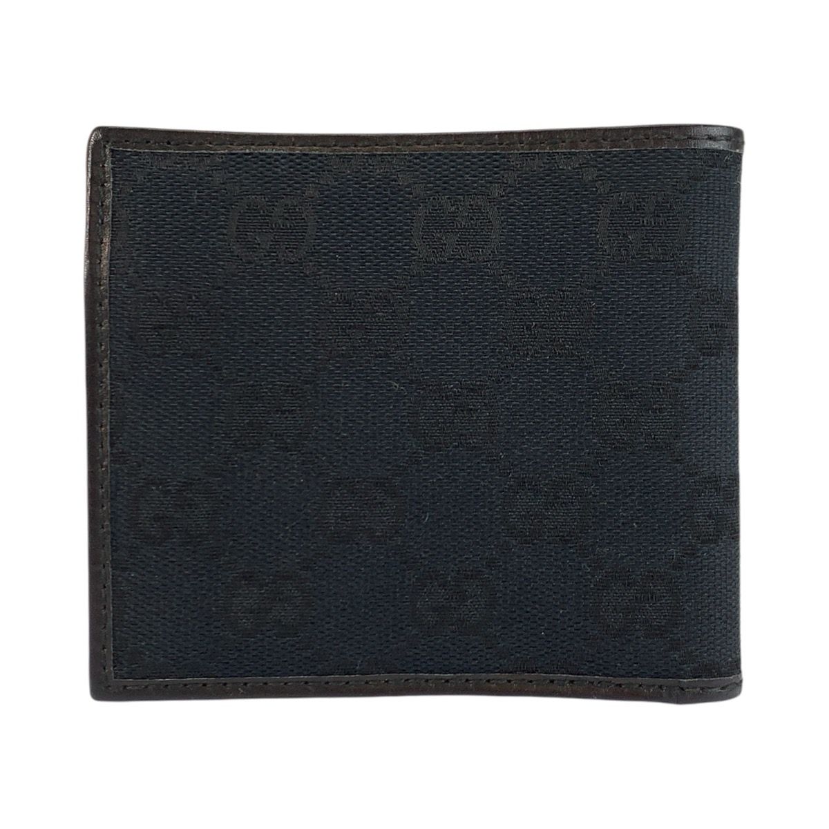Gucci Interlocking Black Silver GG Canvas Compact Wallet — view 2