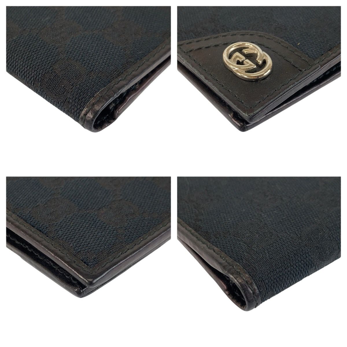 Gucci Interlocking Black Silver GG Canvas Compact Wallet — view 7