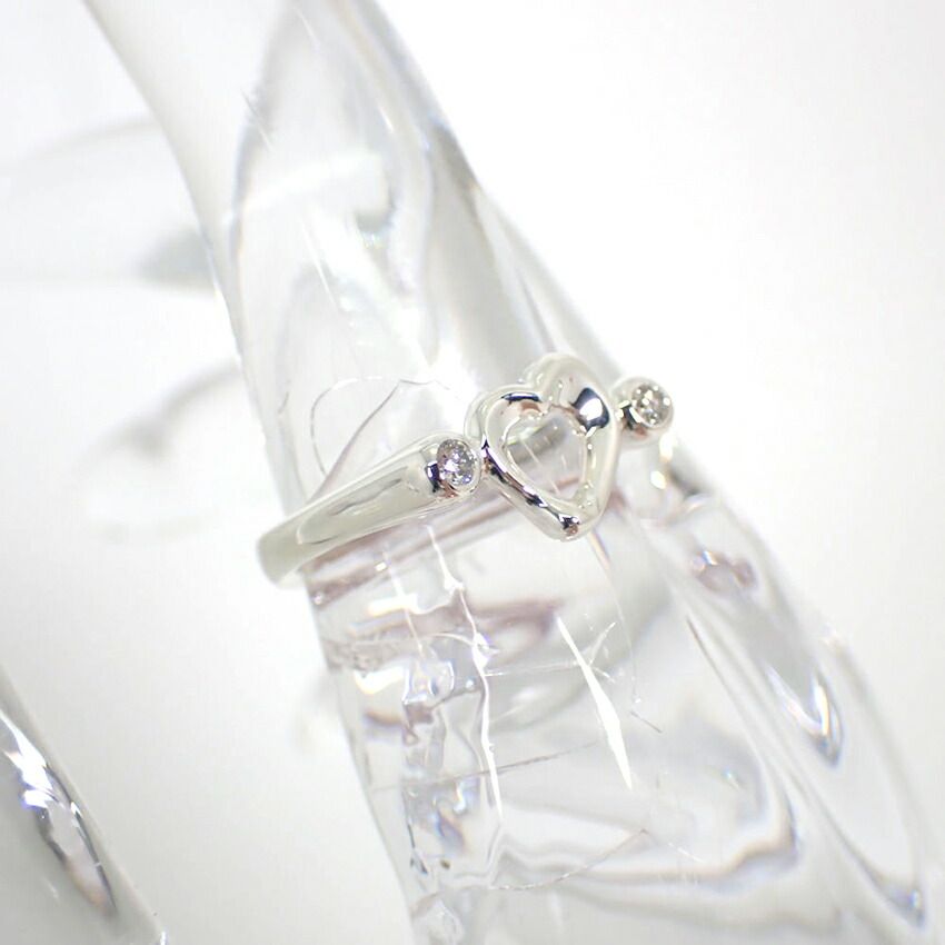 Tiffany & Co 925 Diamond Open Heart Ring — view 3