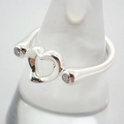 Tiffany & Co 925 Diamond Open Heart Ring — view 2
