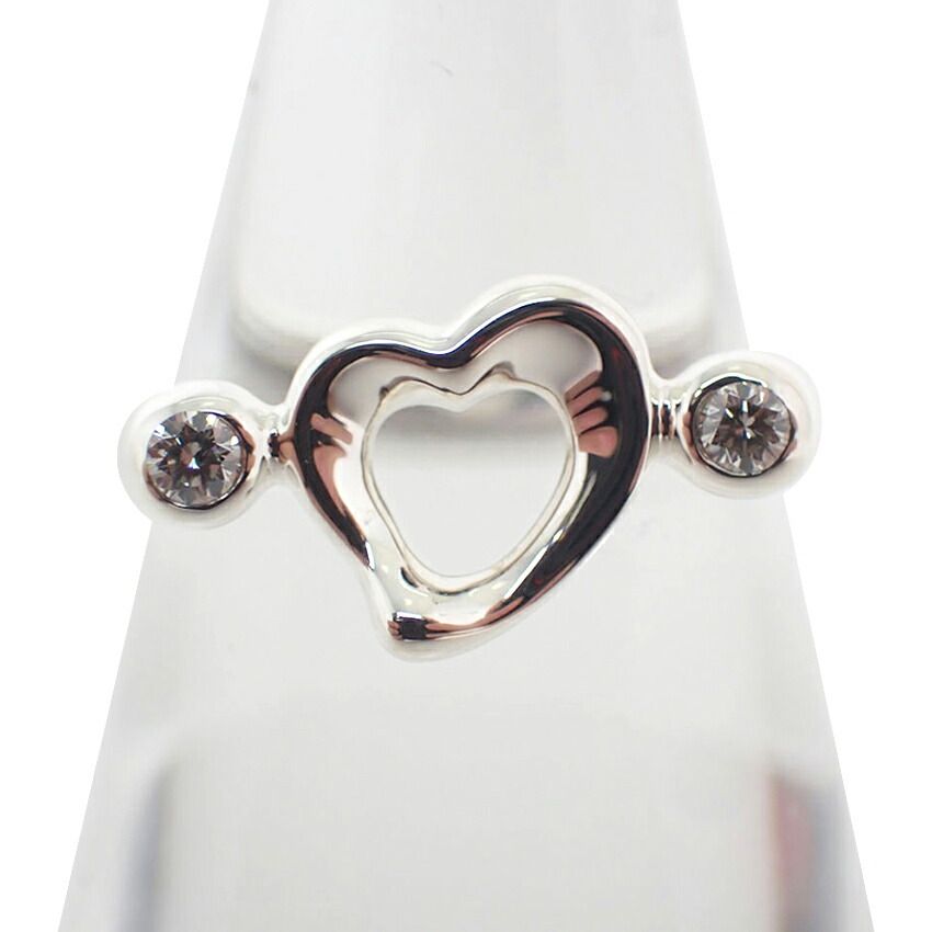 Tiffany & Co 925 Diamond Open Heart Ring