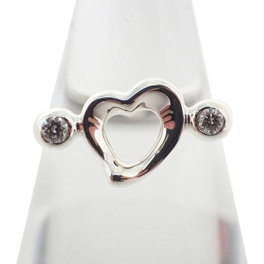 Tiffany & Co 925 Diamond Open Heart Ring