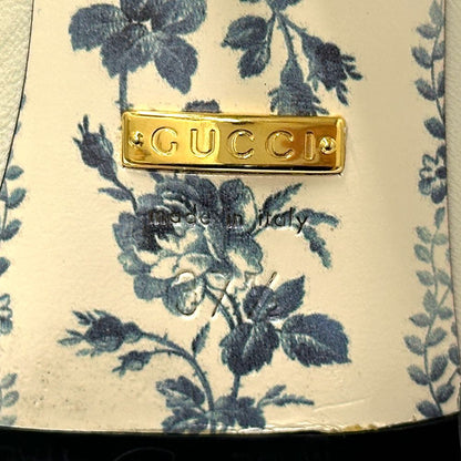 Gucci Mules Sherry Leather Bow Ivory Black 37 2 1 Heels Ribbon Bicolor — view 8