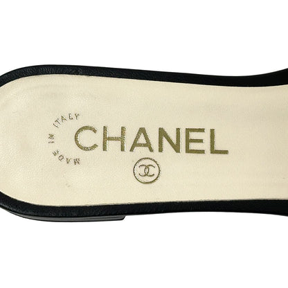 Chanel Sandals CC Logo Beads White Black 38 Summer — view 8