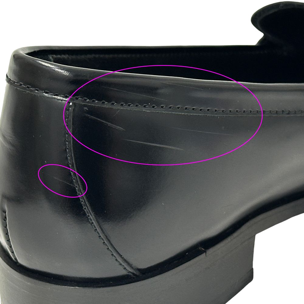 Prada Leather Shoes Triangle Logo Loafers Black 39 Simple — view 9