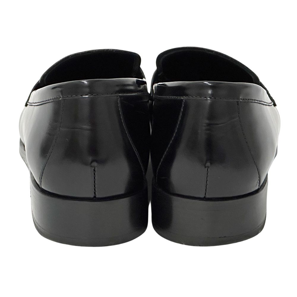 Prada Leather Shoes Triangle Logo Loafers Black 39 Simple — view 4