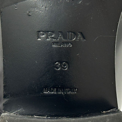 Prada Leather Shoes Triangle Logo Loafers Black 39 Simple — view 7