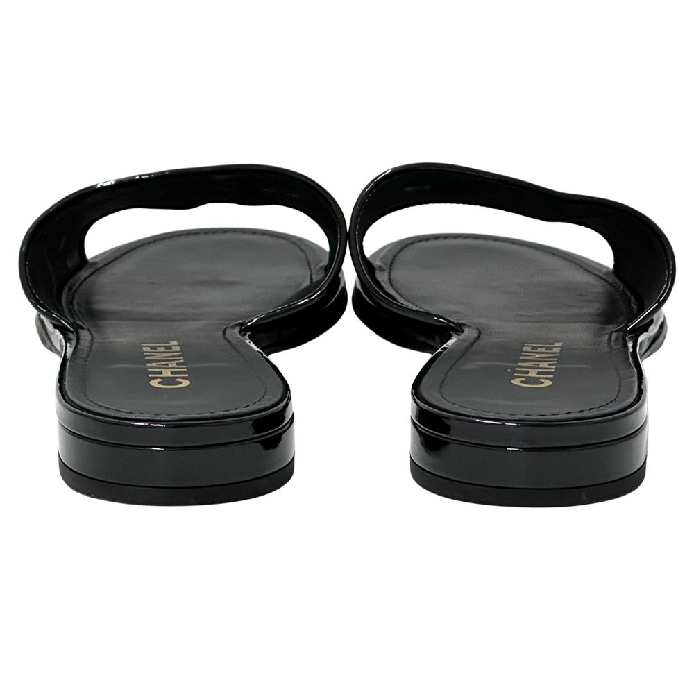 Chanel Sandals CC Logo Mesh Black 39 Summer Simple — view 4