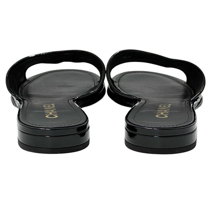Chanel Sandals CC Logo Mesh Black 39 Summer Simple — view 4