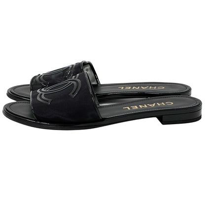 Chanel Sandals CC Logo Mesh Black 39 Summer Simple — view 2
