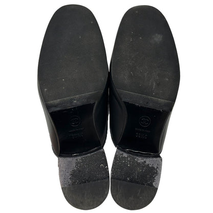 Chanel Mules Leather Black Gold 38 2 1 CC Logo — view 6