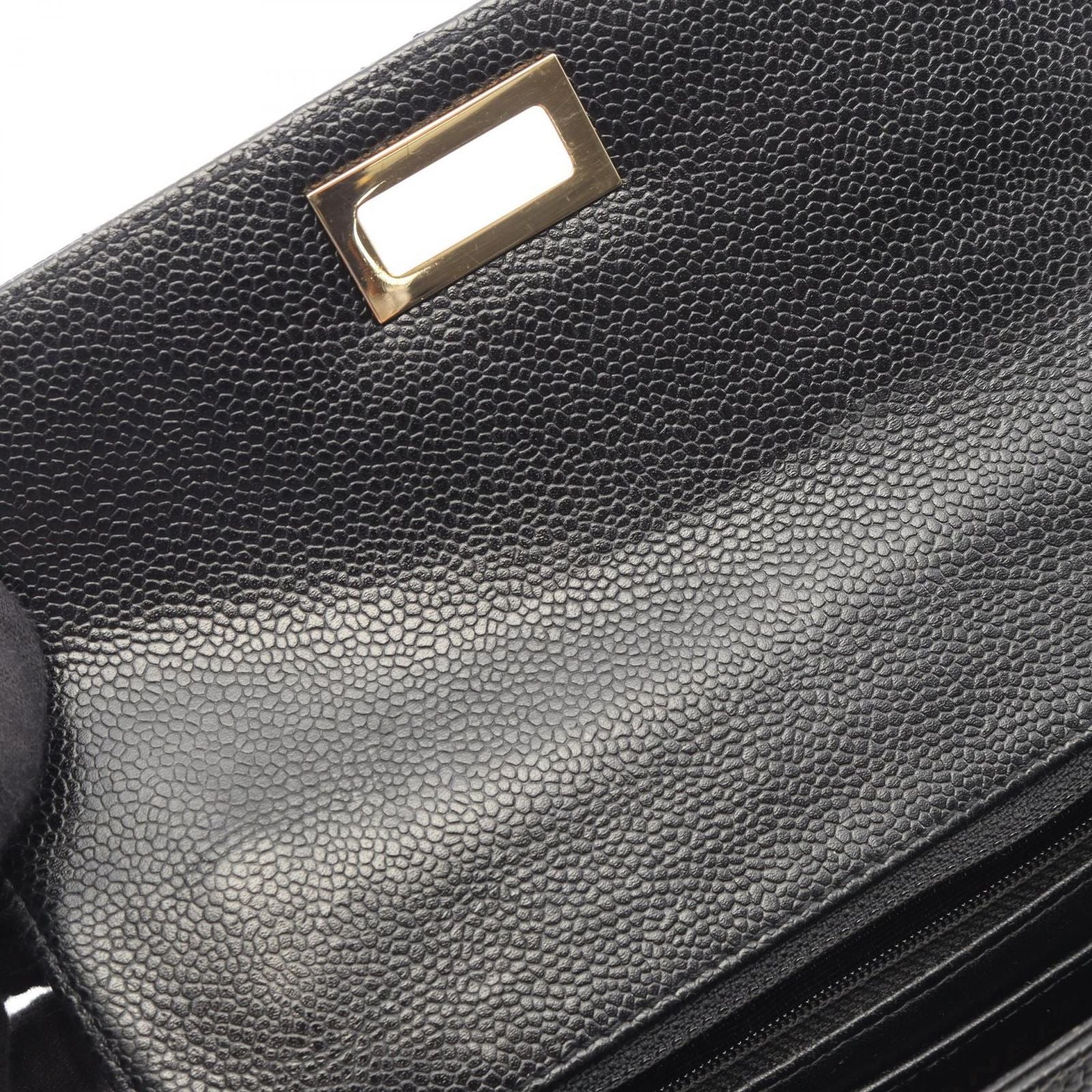 Chanel Handbag 2.55 Quilted Top Handle Black Calf Bag — view 9