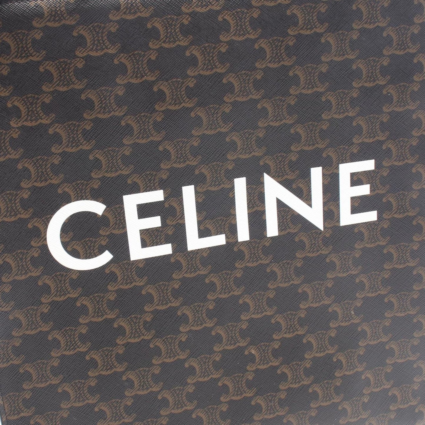 Celine Tote Small Vertical Cover Triomphe 2-Way Black Brown Canvas Leather — view 4