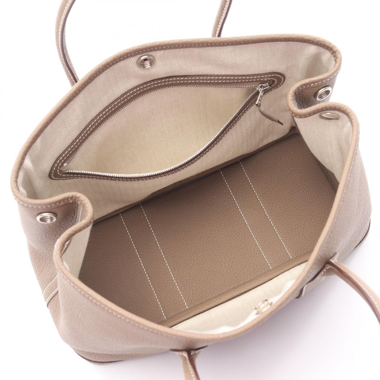 Hermes Tote Garden Party TPM Etoupe Leather — view 3