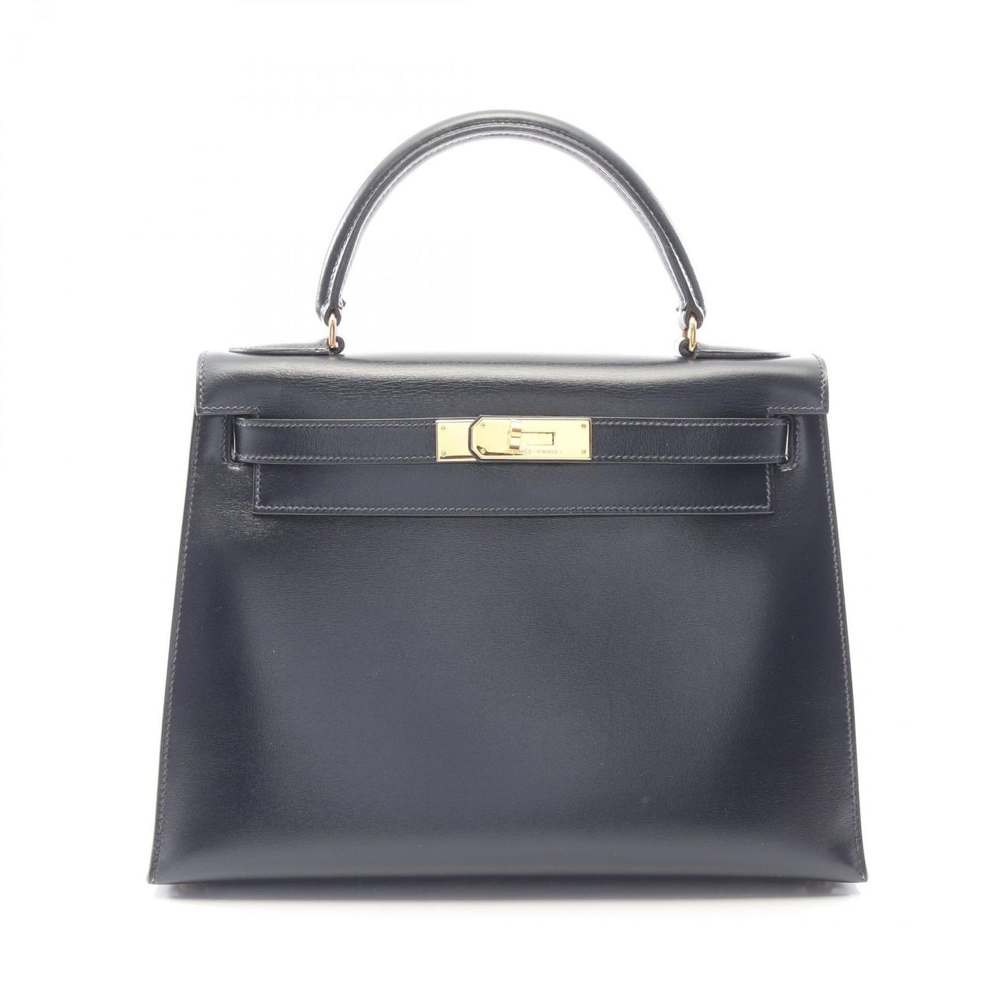 Hermes Handbag Kelly 28 Sellier 2-Way Blue Indigo Calf