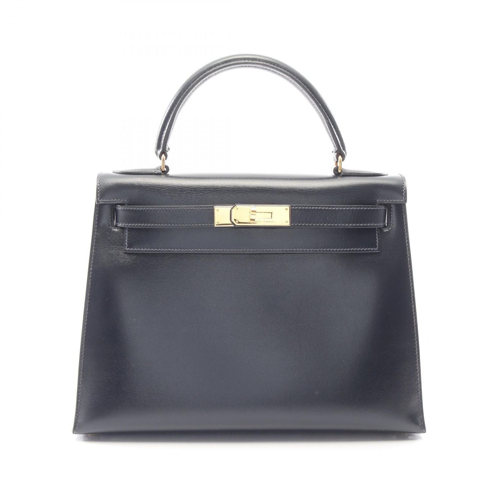 Hermes Handbag Kelly 28 Sellier 2-Way Blue Indigo Calf