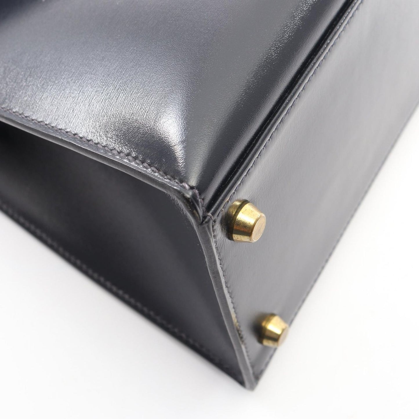Hermes Handbag Kelly 28 Sellier 2-Way Blue Indigo Calf — view 7