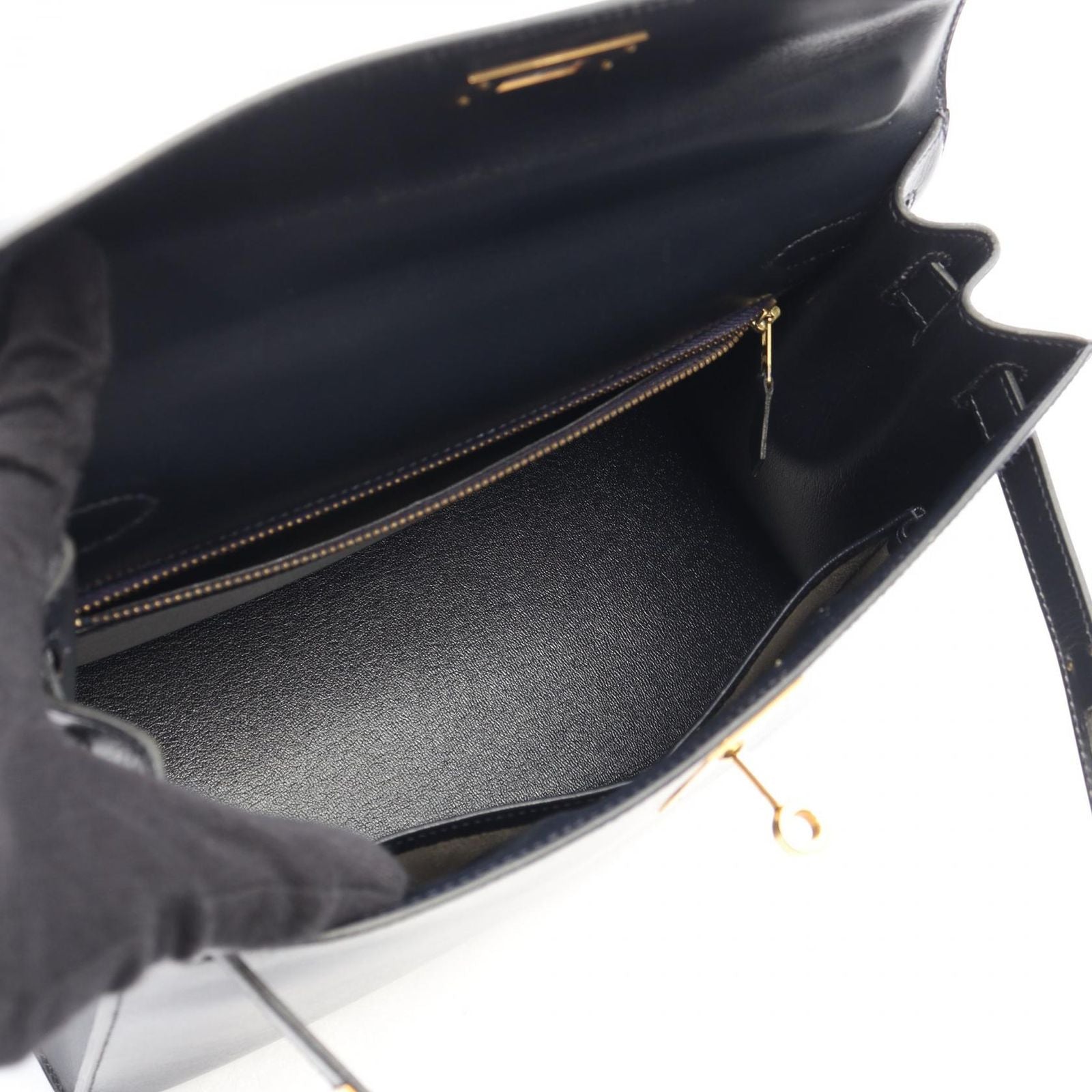 Hermes Handbag Kelly 28 Sellier 2-Way Blue Indigo Calf — view 3