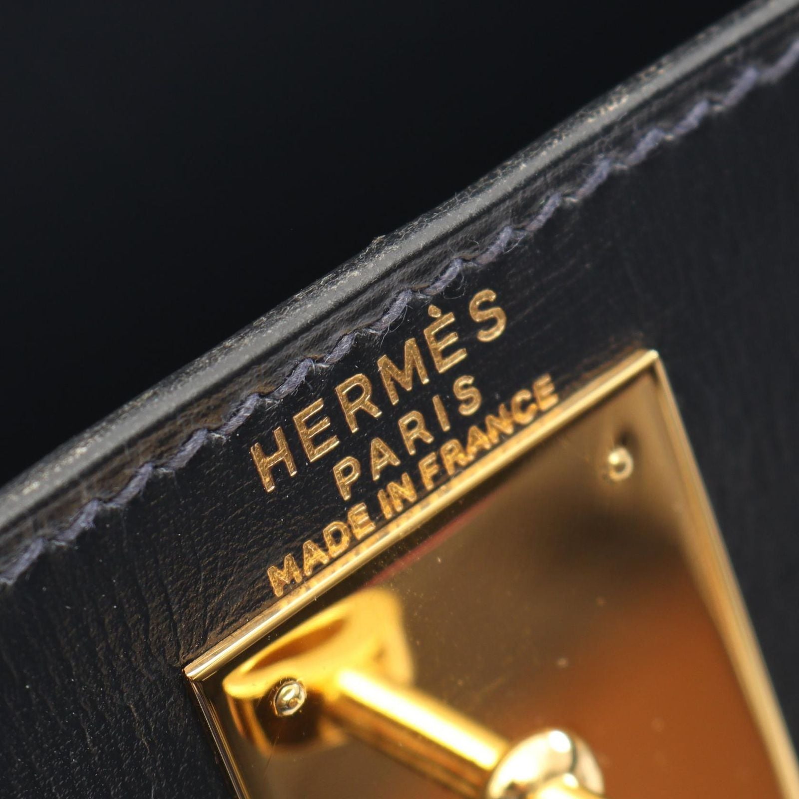 Hermes Handbag Kelly 28 Sellier 2-Way Blue Indigo Calf — view 4