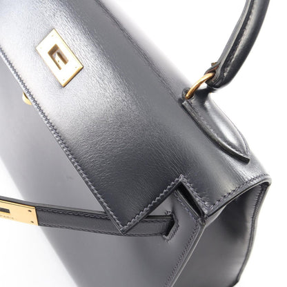 Hermes Handbag Kelly 28 Sellier 2-Way Blue Indigo Calf — view 8