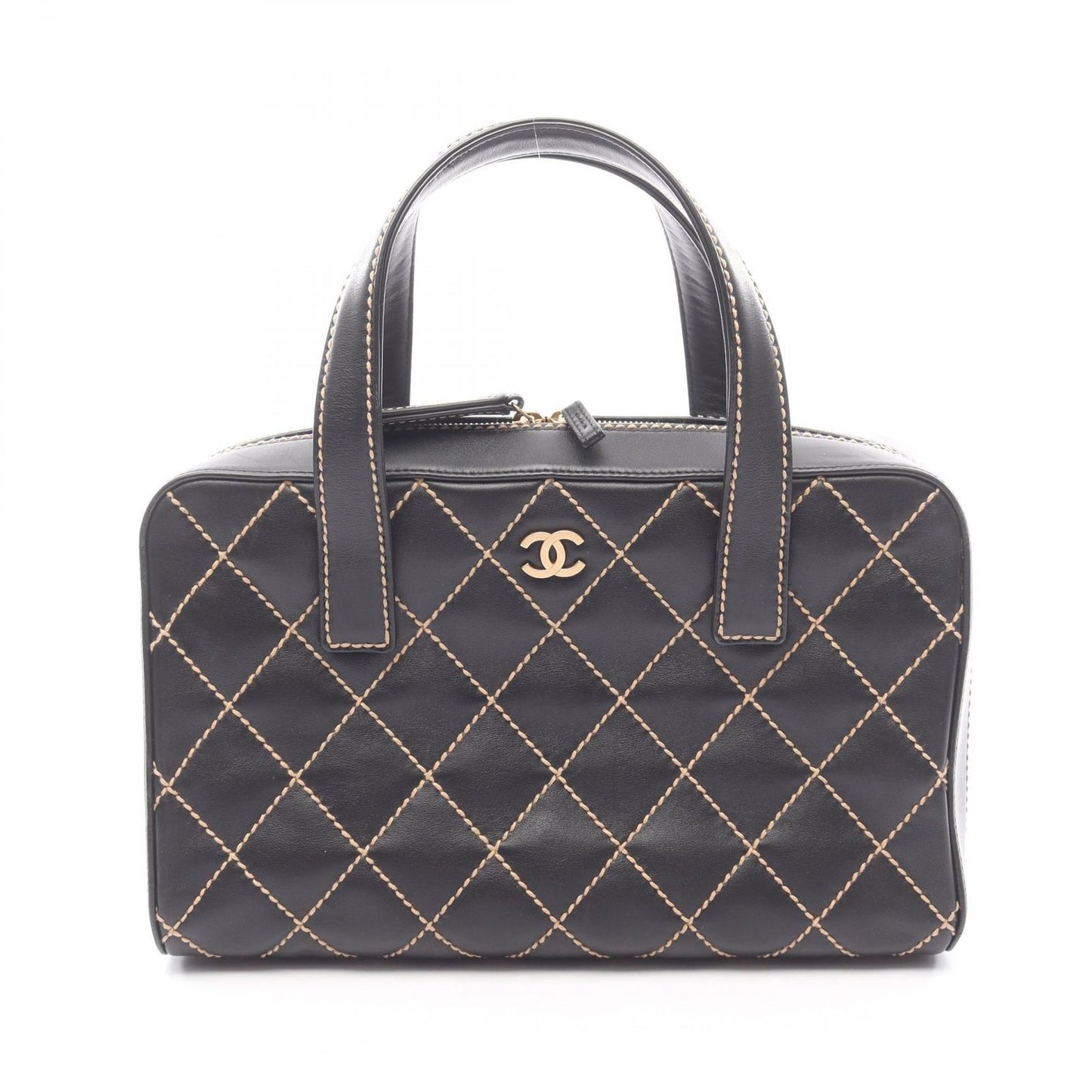Chanel Handbag Wild Stitch Black Leather