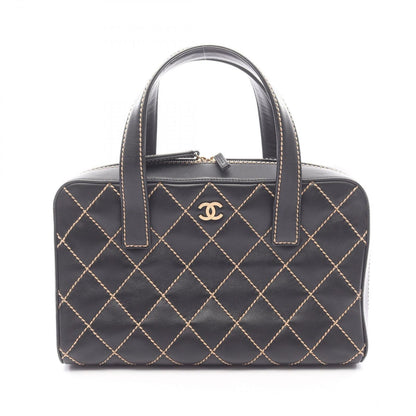 Chanel Handbag Wild Stitch Black Leather