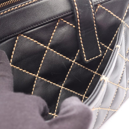 Chanel Handbag Wild Stitch Black Leather — view 6