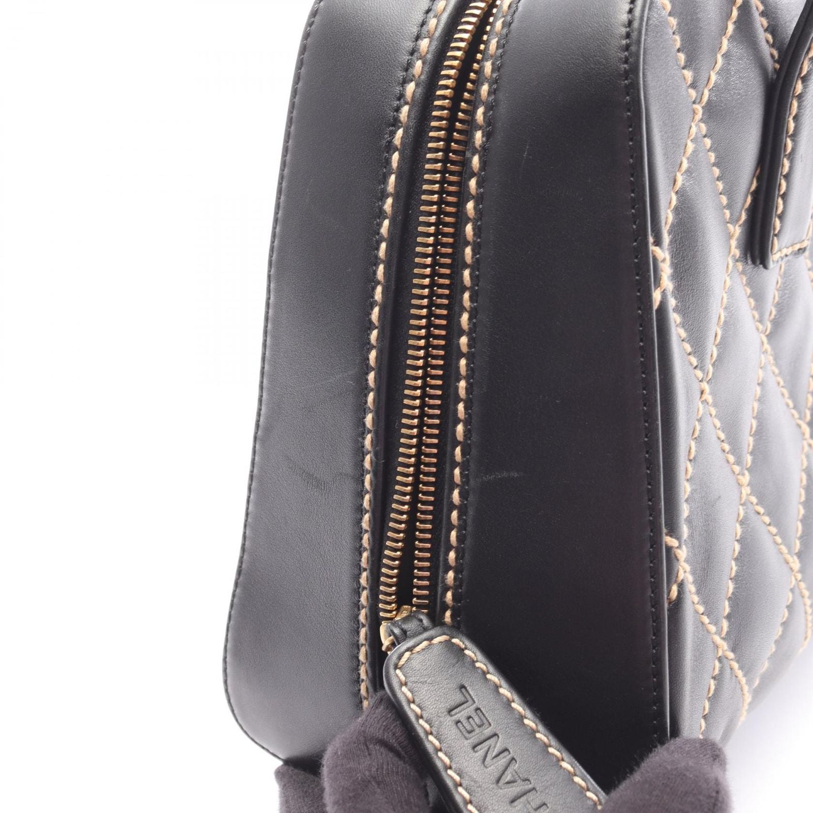 Chanel Handbag Wild Stitch Black Leather — view 8