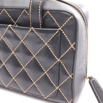 Chanel Handbag Wild Stitch Black Leather — view 7