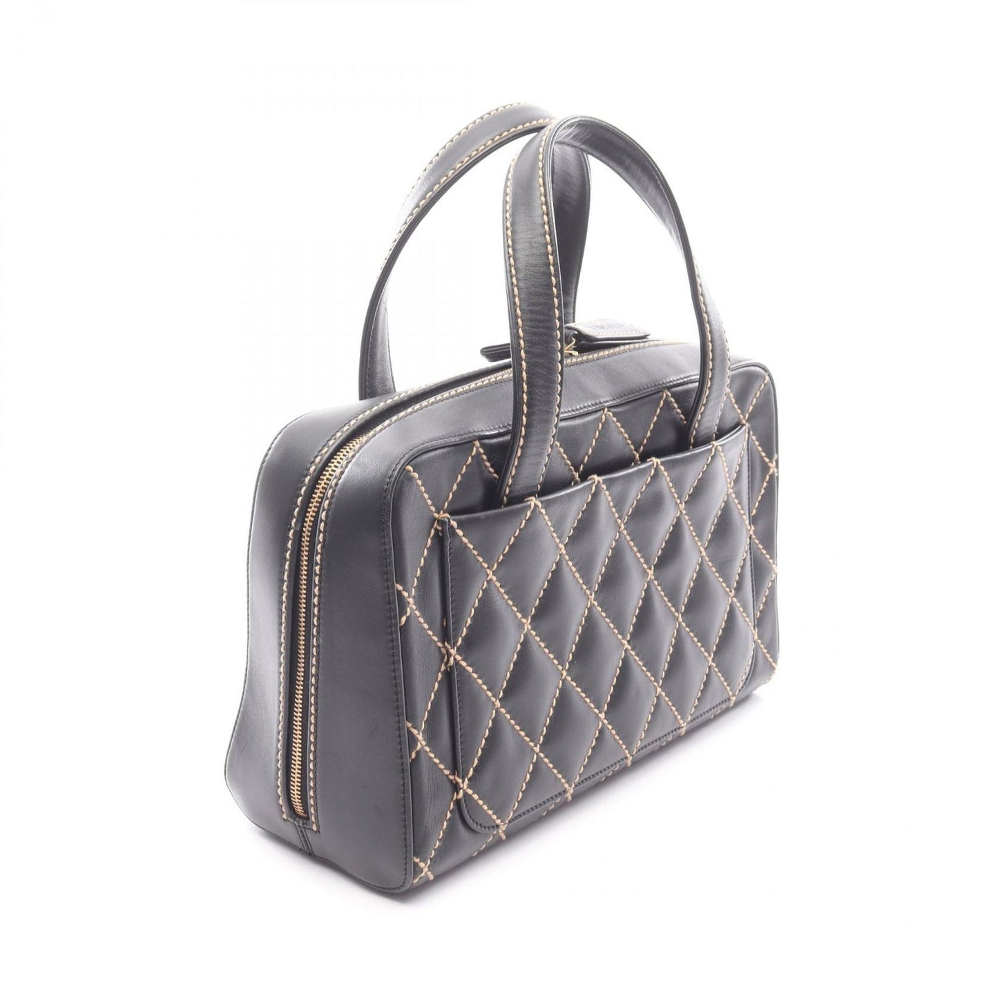Chanel Handbag Wild Stitch Black Leather — view 2