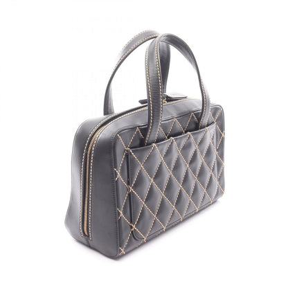 Chanel Handbag Wild Stitch Black Leather — view 2