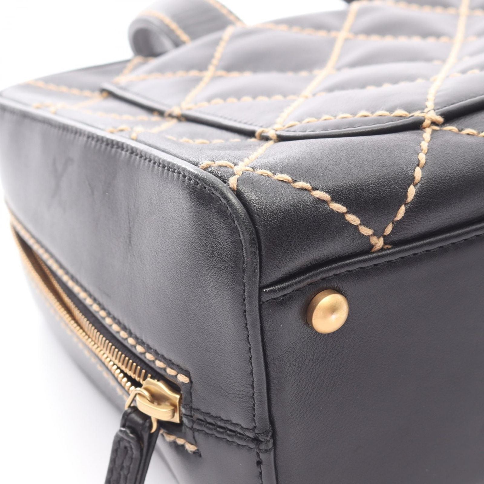 Chanel Handbag Wild Stitch Black Leather — view 9