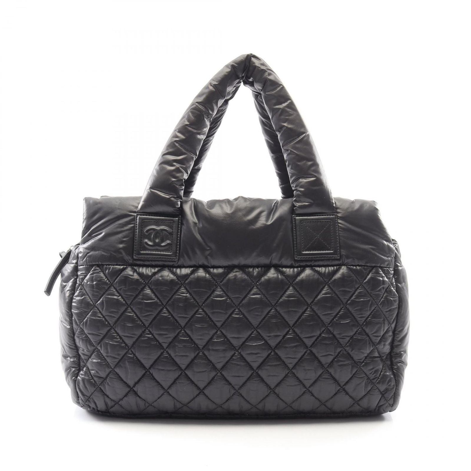 Chanel Coco Cocoon Black Nylon Leather Boston Bag