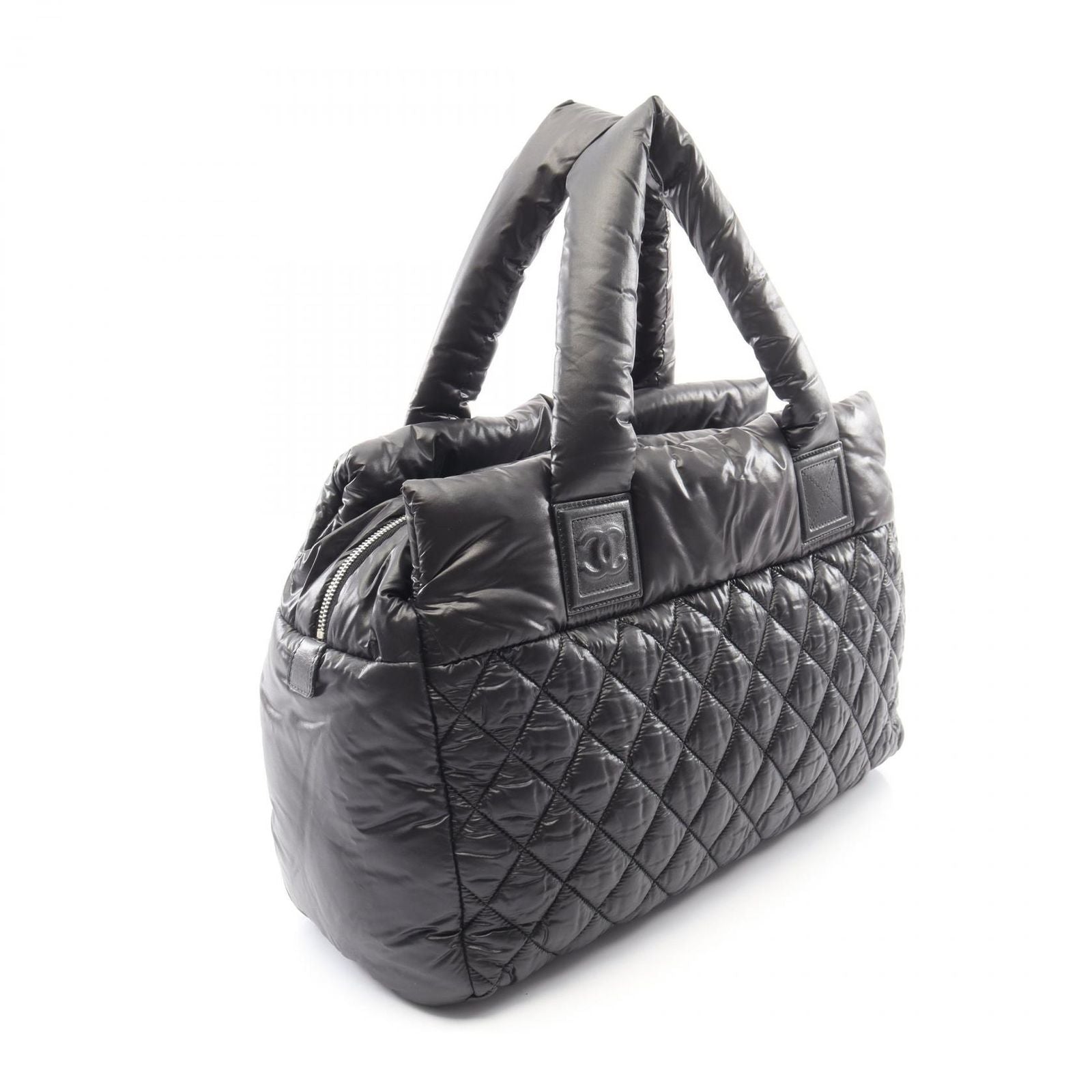 Chanel Coco Cocoon Black Nylon Leather Boston Bag — view 2