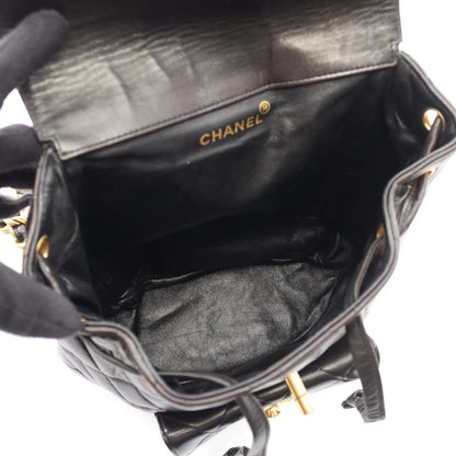 Chanel Backpack Quilted Black Lambskin Double Turnlock Chain — view 3