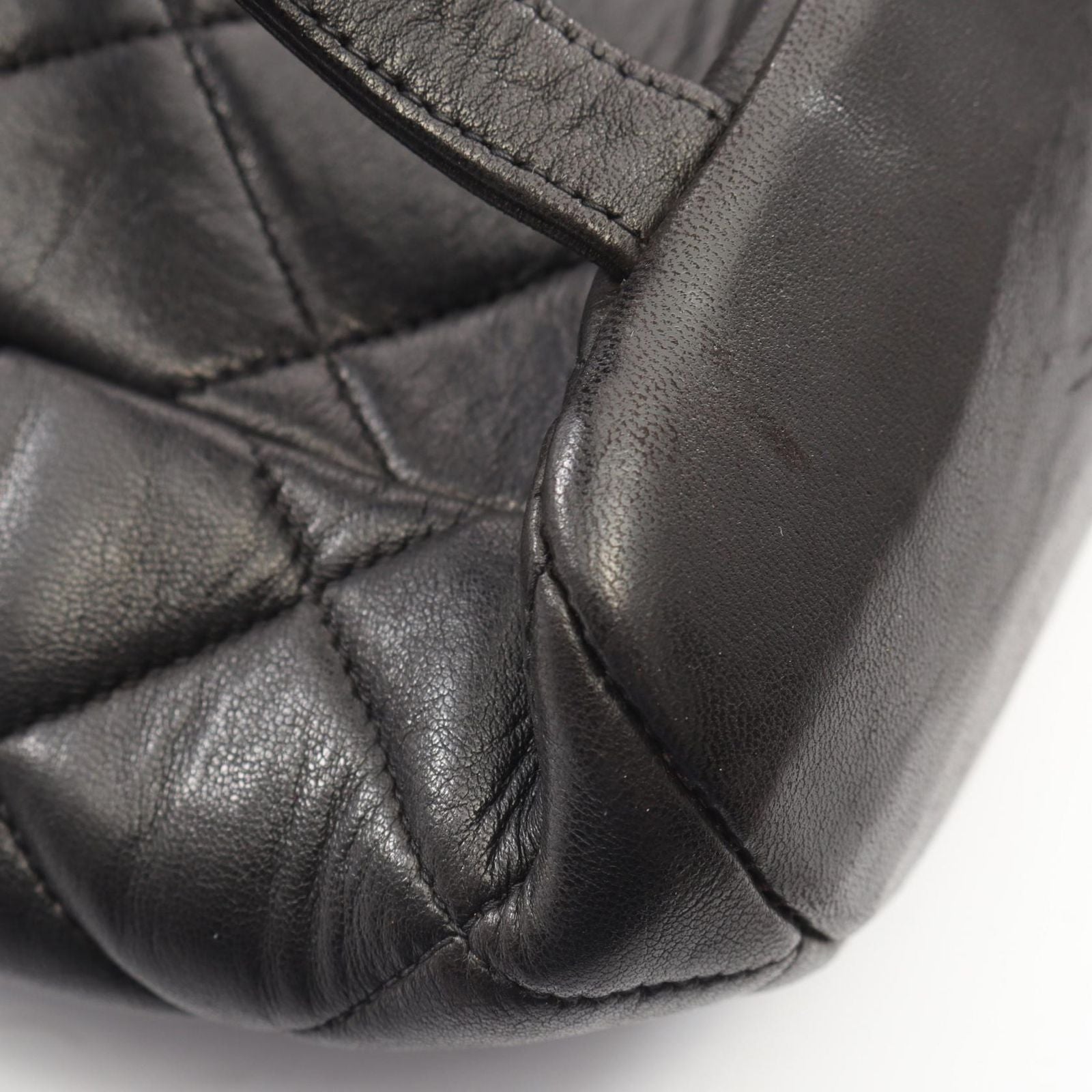 Chanel Backpack Quilted Black Lambskin Double Turnlock Chain — view 9