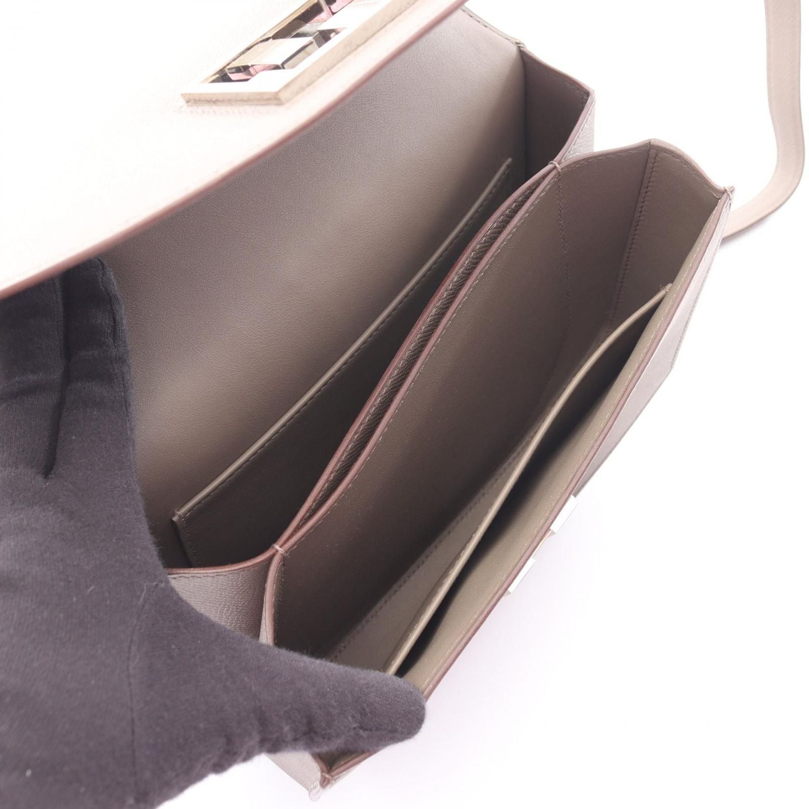 Hermes Shoulder Bag Mosaic Etain Leather — view 3