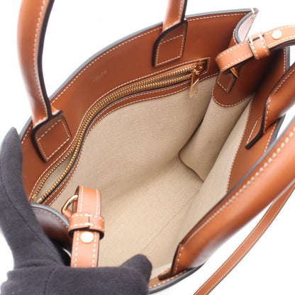 Celine Tote Small Vertical Cover 2-Way Natural Brown Canvas Leather — view 3