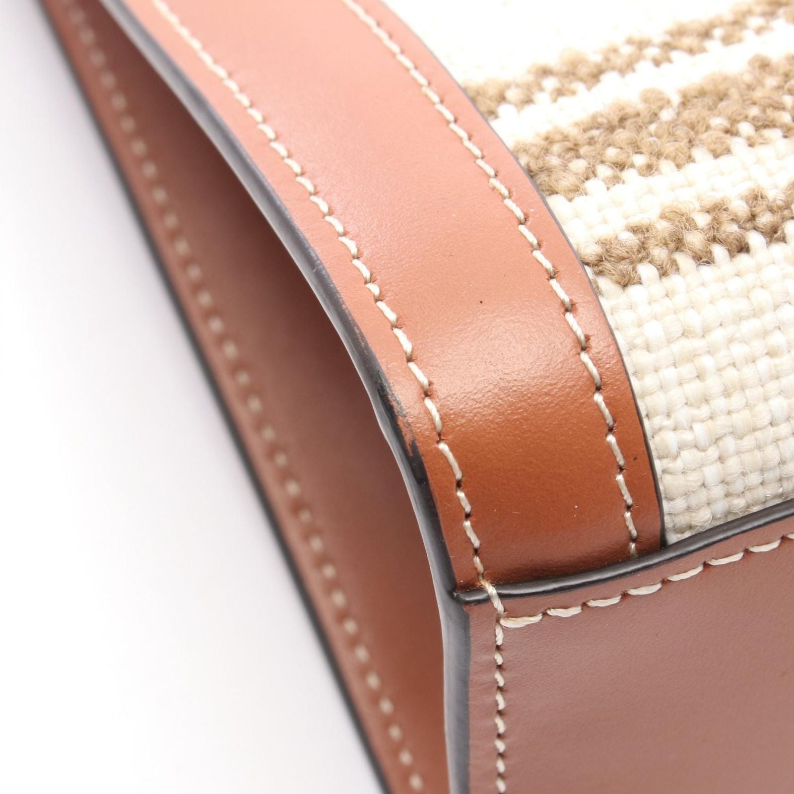 Celine Tote Small Vertical Cover 2-Way Natural Brown Canvas Leather — view 7